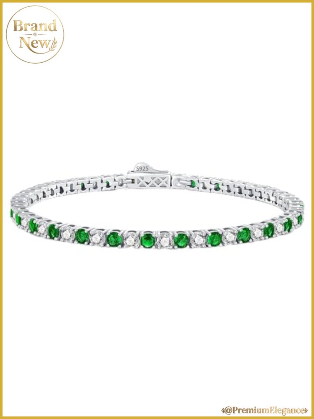 Birthstone Tennis Bracelet 925 Sterling Silver White Gold Plated Birthday Gift